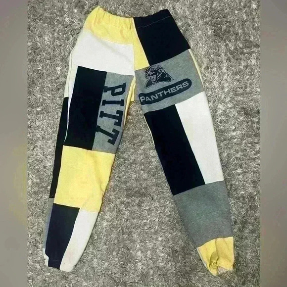 Pitt Panthers Upcycled Patchwork Sweatpants | SEE DESCRIPTION | Size Medium - Picture 1 of 7